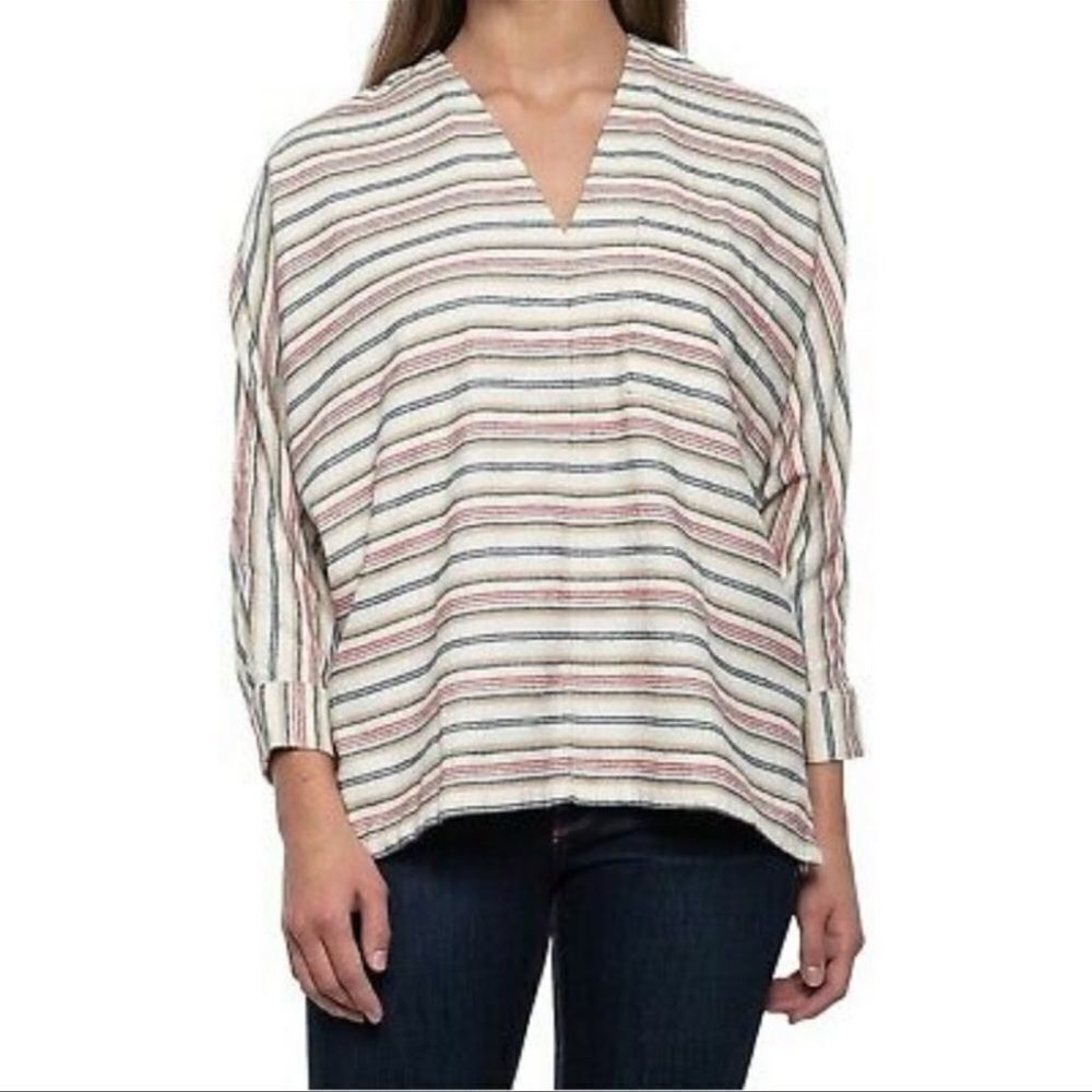 Woolrich twisted flannel popover striped shirt